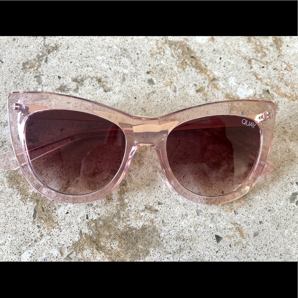 Quay Australia Pink Translucent Cat Eye Sunglasses